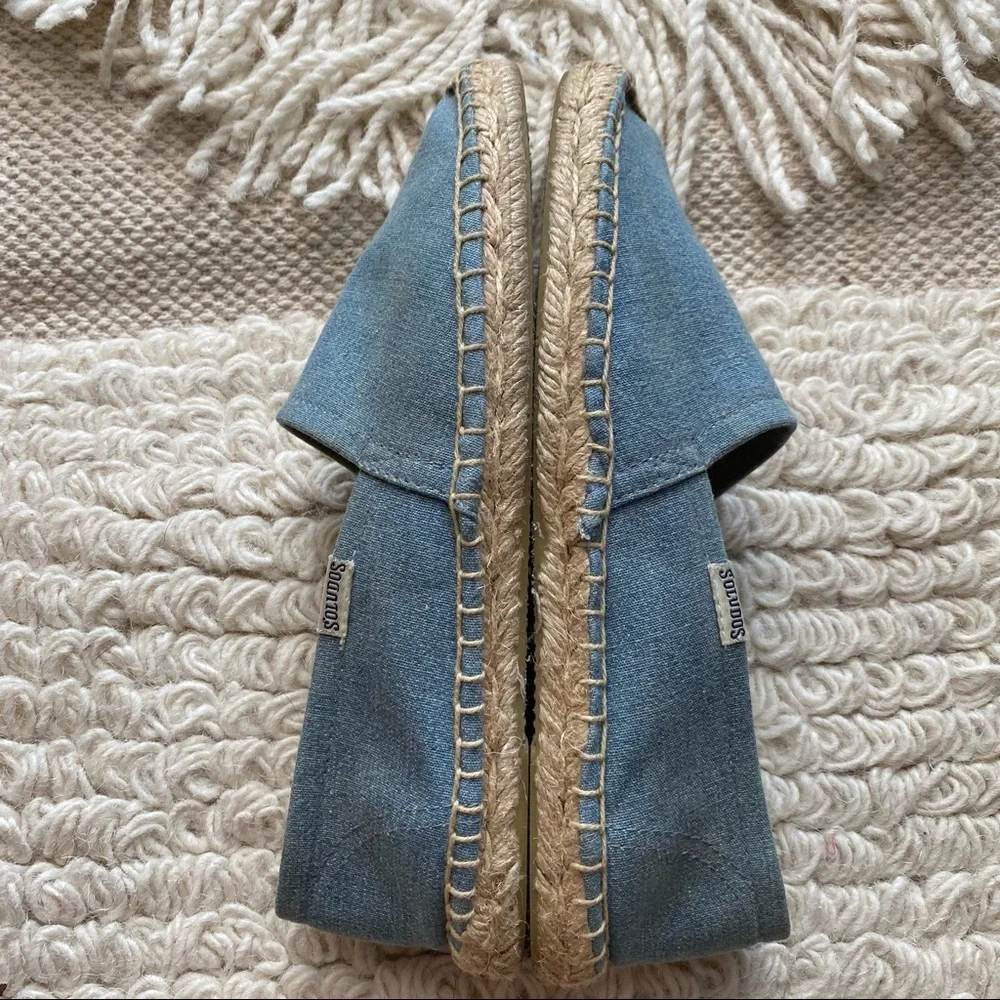 SOLUDOS light blue chambray slip on espadrilles 6